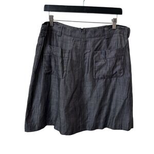 Zili Otto Mini Skirt Womens L Gray Lagenlook Artsy Boho Minimalist Y2K